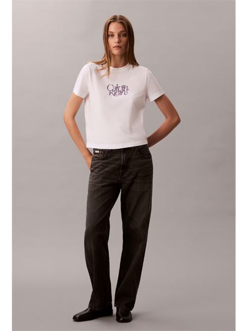 ss fitted script calvin klein tee CALVIN KLEIN JEANS | LV047D210GYAA